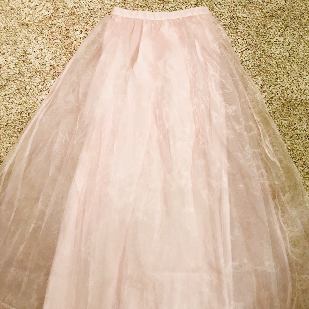 Lauren Conrad Runway Pale Pink Tulle Maxi Skirt